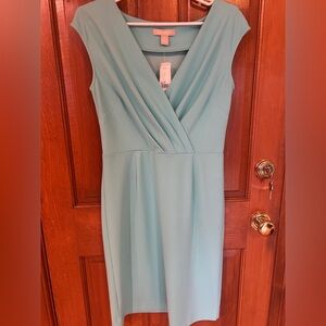Light Aqua Cap-Sleeve Sheath Dress Banana Republic